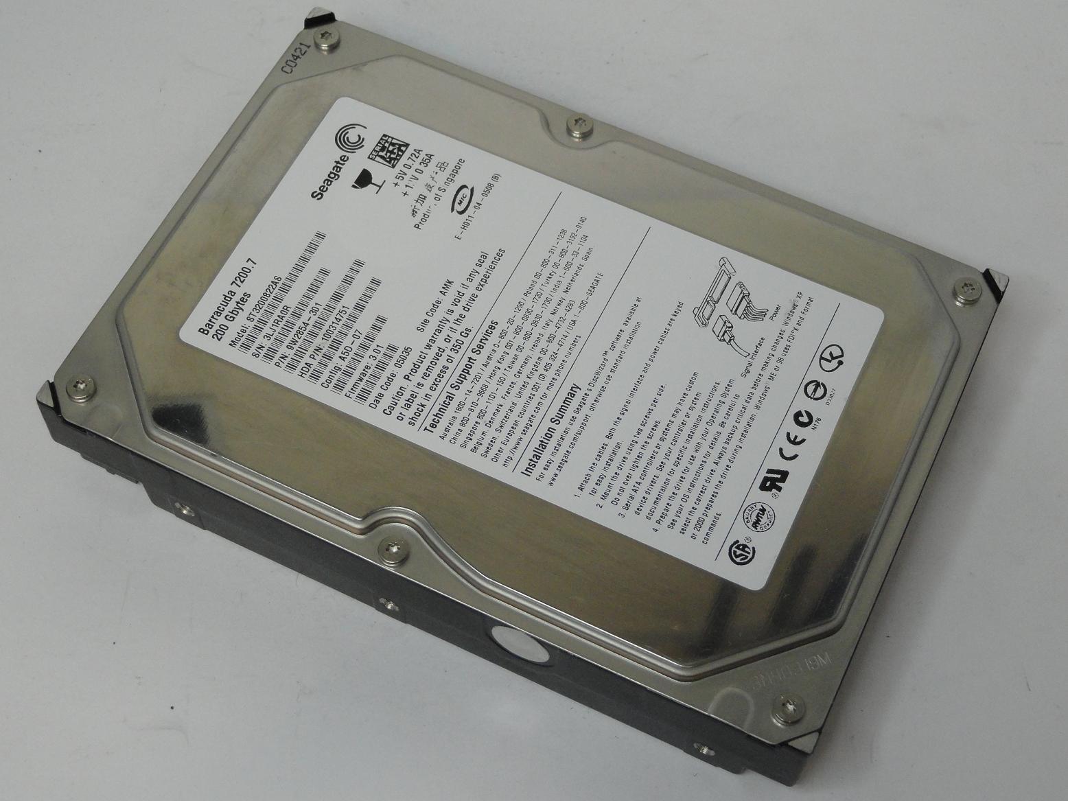 9W2854-301 - Seagate 200GB SATA 7200rpm 3.5in HDD - Refurbished