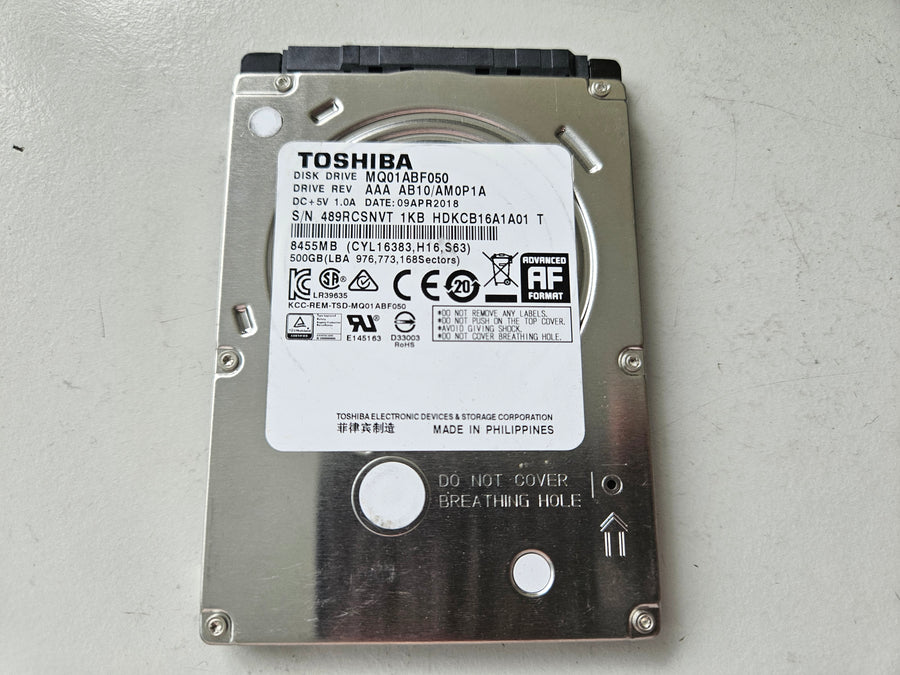 Toshiba 500GB 5400rpm SATA 2.5in HDD ( MQ01ABF050M ) REF
