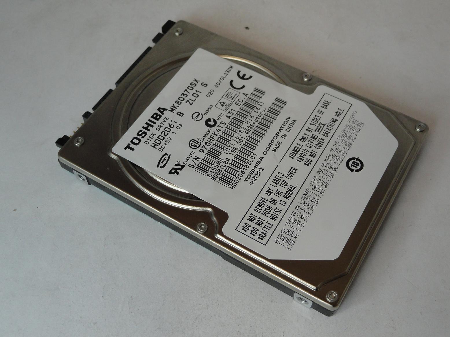 PR22965_HDD2D61_Toshiba 80Gb SATA 5400rpm 2.5in HDD - Image3