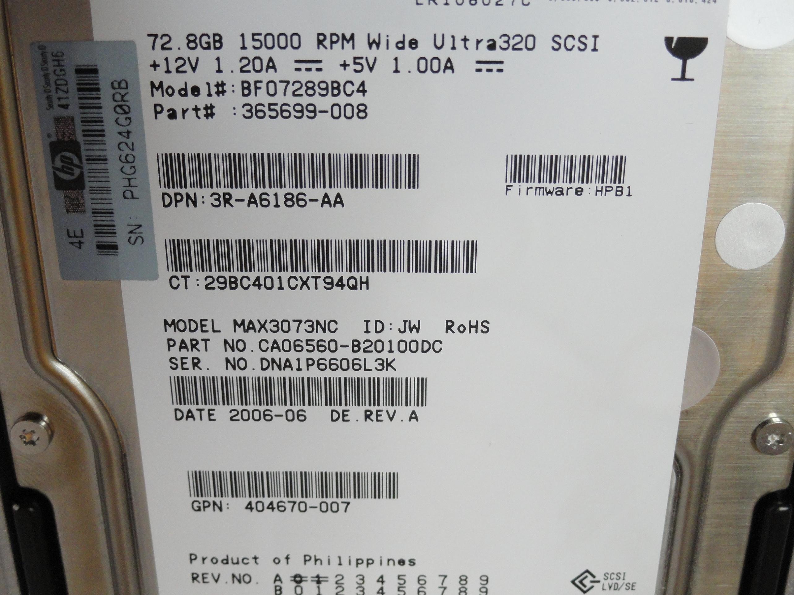 PR21717_CA06560-B20100DC_Fujitsu HP 72.8GB SCSI 80 Pin 15Krpm 3.5in HDD - Image2