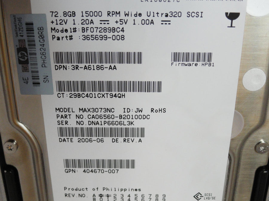PR21717_CA06560-B20100DC_Fujitsu HP 72.8GB SCSI 80 Pin 15Krpm 3.5in HDD - Image2