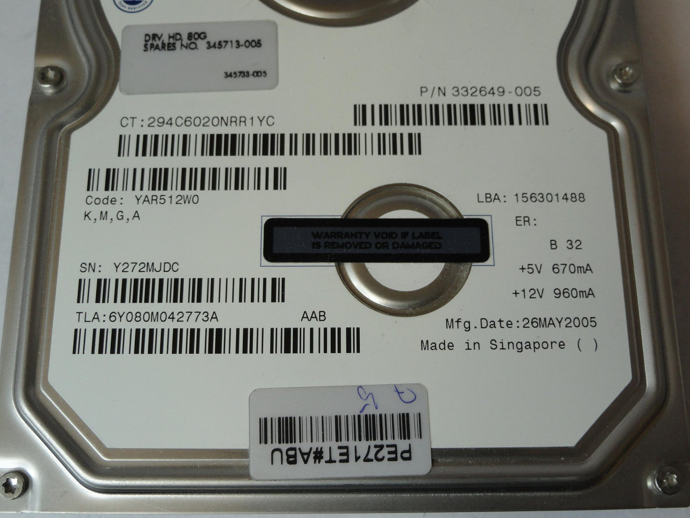 PR22534_6Y080M0_Maxtor HP 80Gb SATA 7200rpm 3.5in HDD - Image2