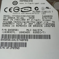 PR14576_0A50501_Hitachi 40GB IDE 5400rpm 3.5in HDD - Image3