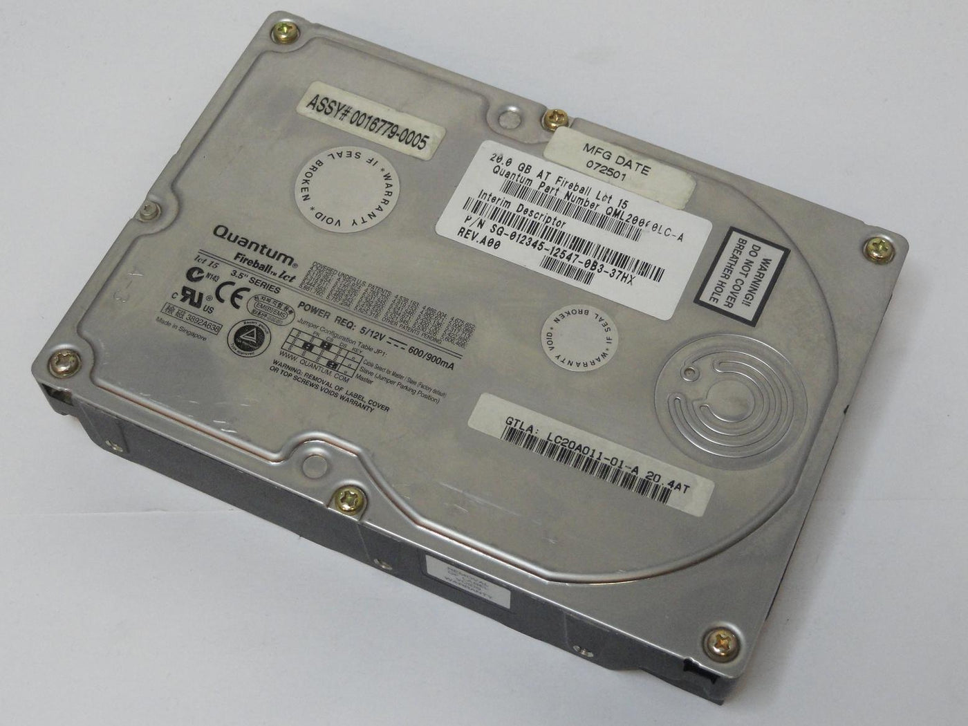 Quantum Dell 10GB IDE 7200rpm 3.5in HDD ( LC20A011 QML20000LC-A 012345 ) USED