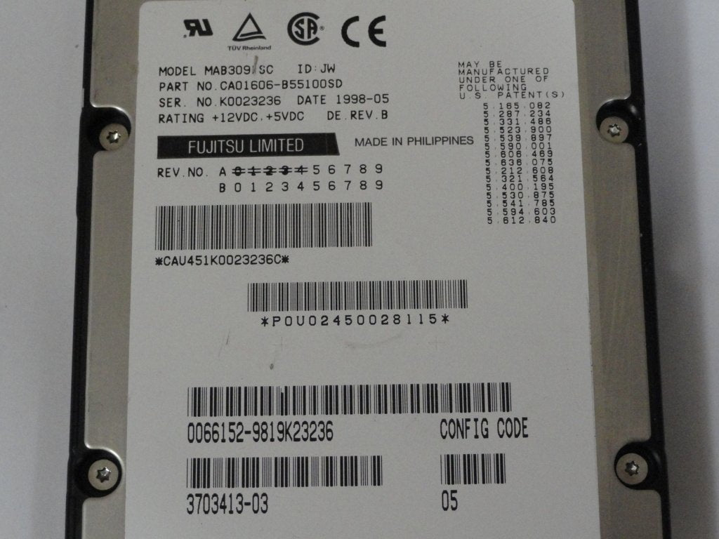 Fujitsu Sun 9.1GBSCSI 80Pin 3.5" HDD In Sun Caddy ( CA01606-B55100SD MAB3091SC 370-3413-04 540-3704-01 ) REF