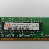 Hynix HP 512MB PC2-5300 DDR2-667MHz non-ECC ( HYMP564U64CP8-Y5 377725-888 ) REF