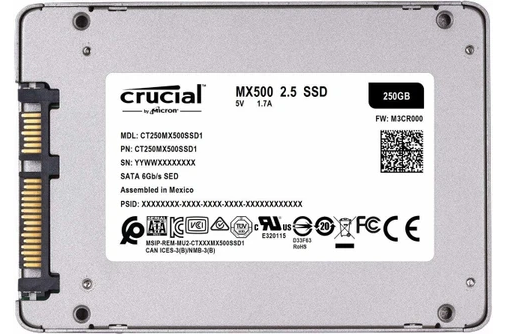 Crucial MX500 250GB SATA 2.5in 7mm SSD ( CT250MX500SSD1 ) REF