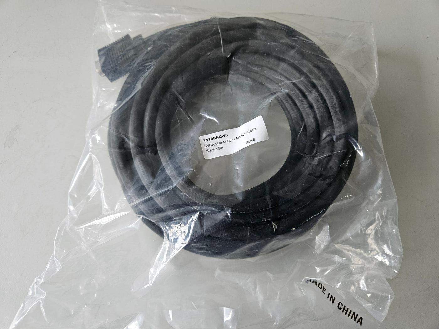 Videk SVGA Male to Male Coax Monitor Cable - Blk 10m ( 2129BHQ-10 ) NEW