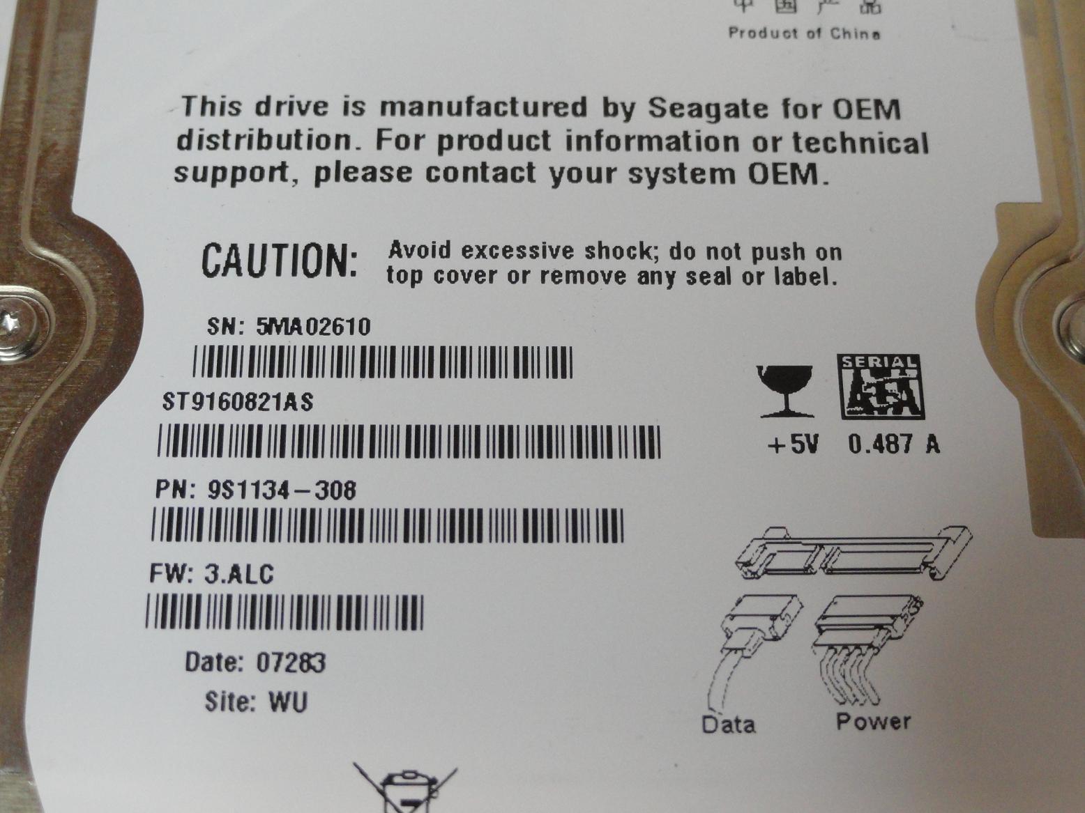 PR23999_9S1134-308_Seagate 160GB SATA 5400rpm 2.5in HDD - Image3