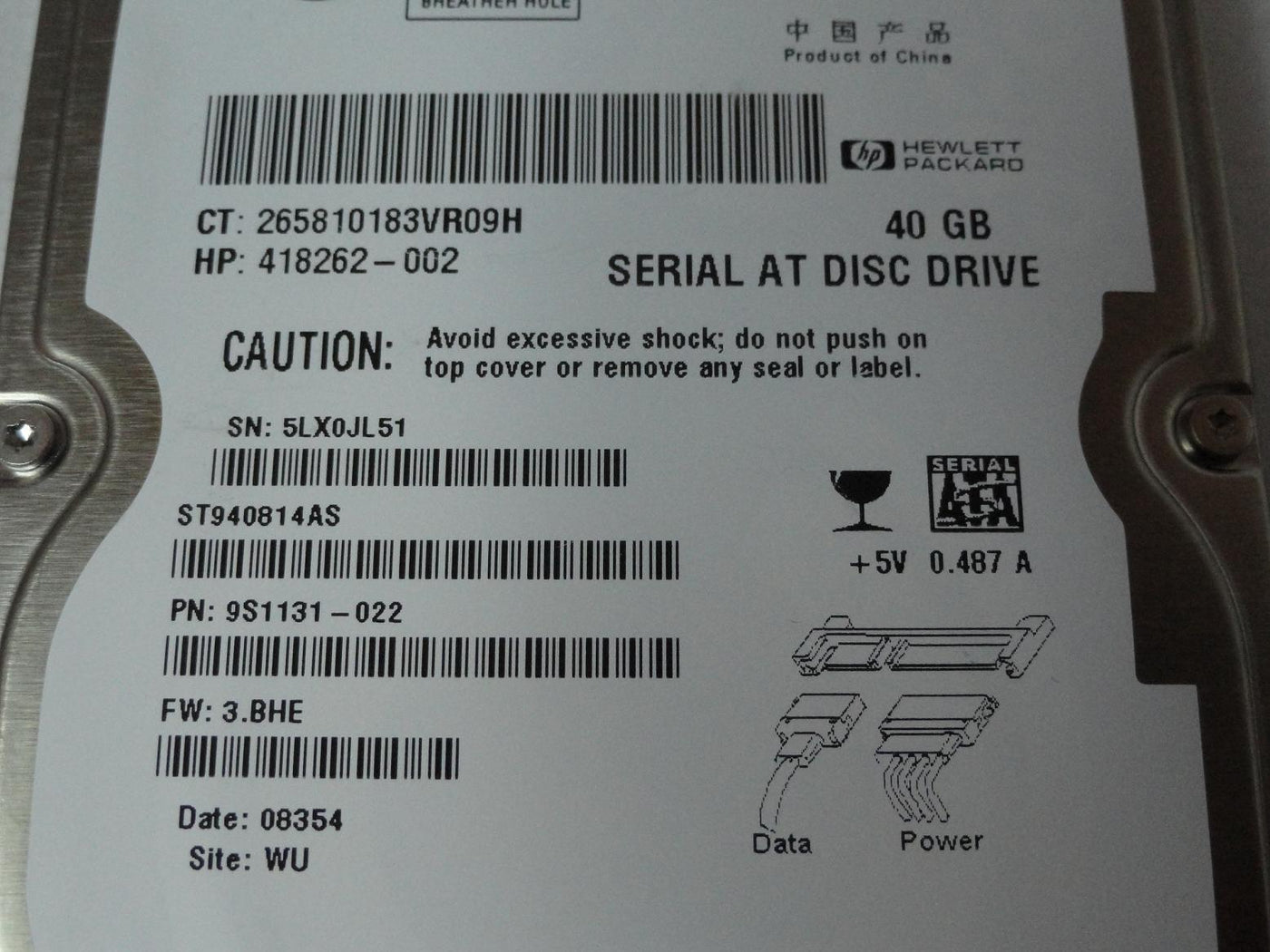 PR12263_ST940814AS_Seagate HP 40GB SATA 5400rpm 2.5in HDD - Image3