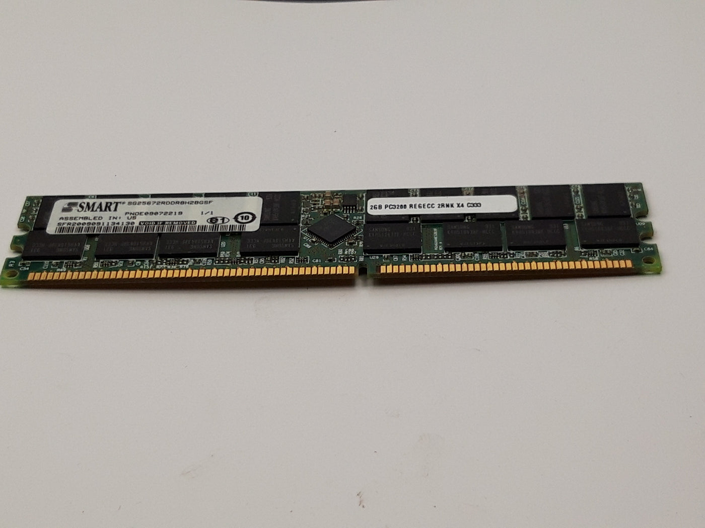 Smart 2GB PC3200 DDR-400MHz ECC CL3 184-Pin DIMM Dual Rank Memory (SG25672RDDR8H2BGSF REF)