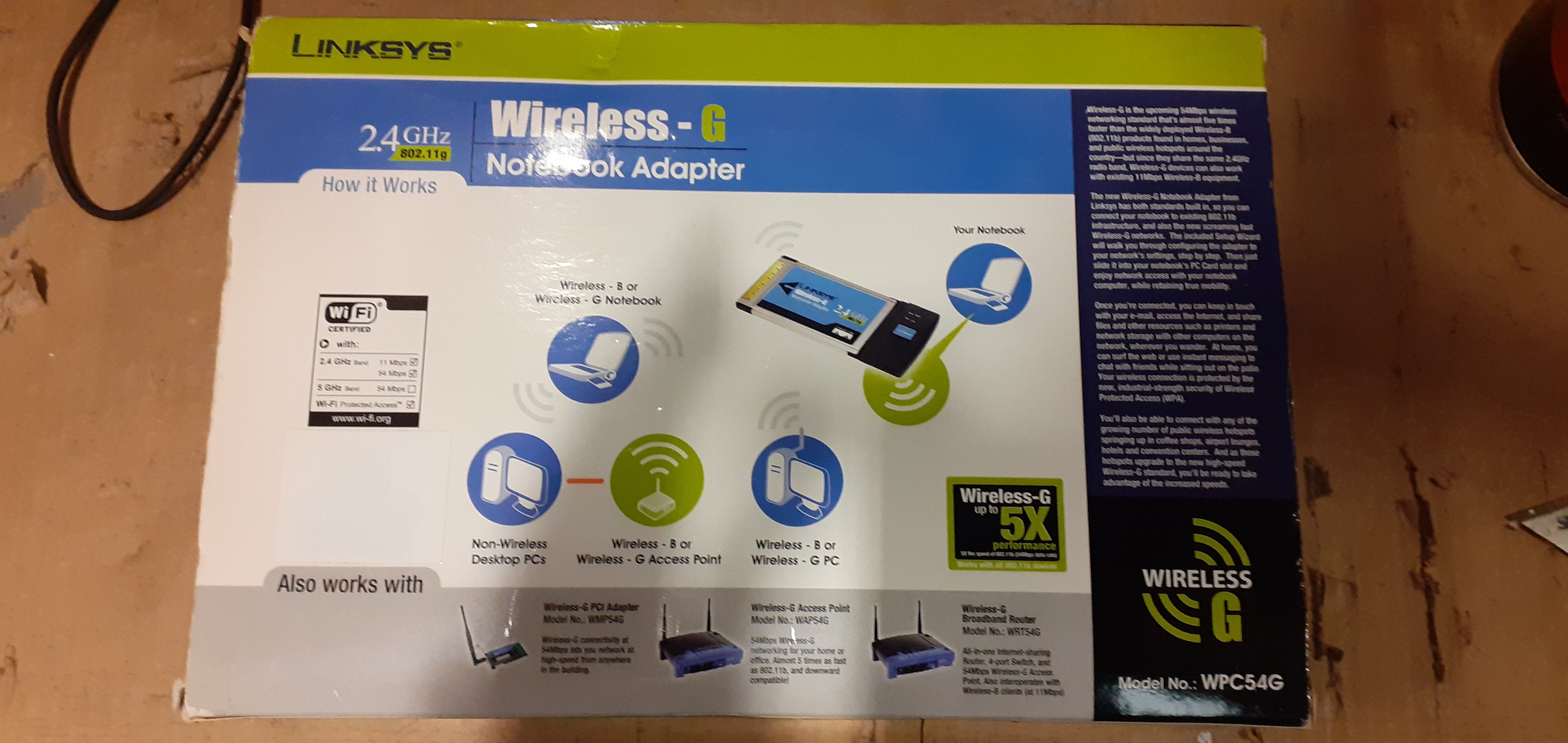 Linksys PCMC0IA Card ( WPC54GS/UK   Linksys )
