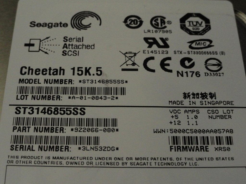 PR24429_9Z2066-080_Seagate 146Gb SAS 15Krpm 3.5in HDD - Image2