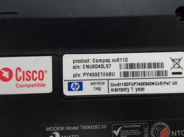 PR20180_nx6110_HP Compaq nx6110 1.73Ghz No Ram No HDD Laptop - Image2