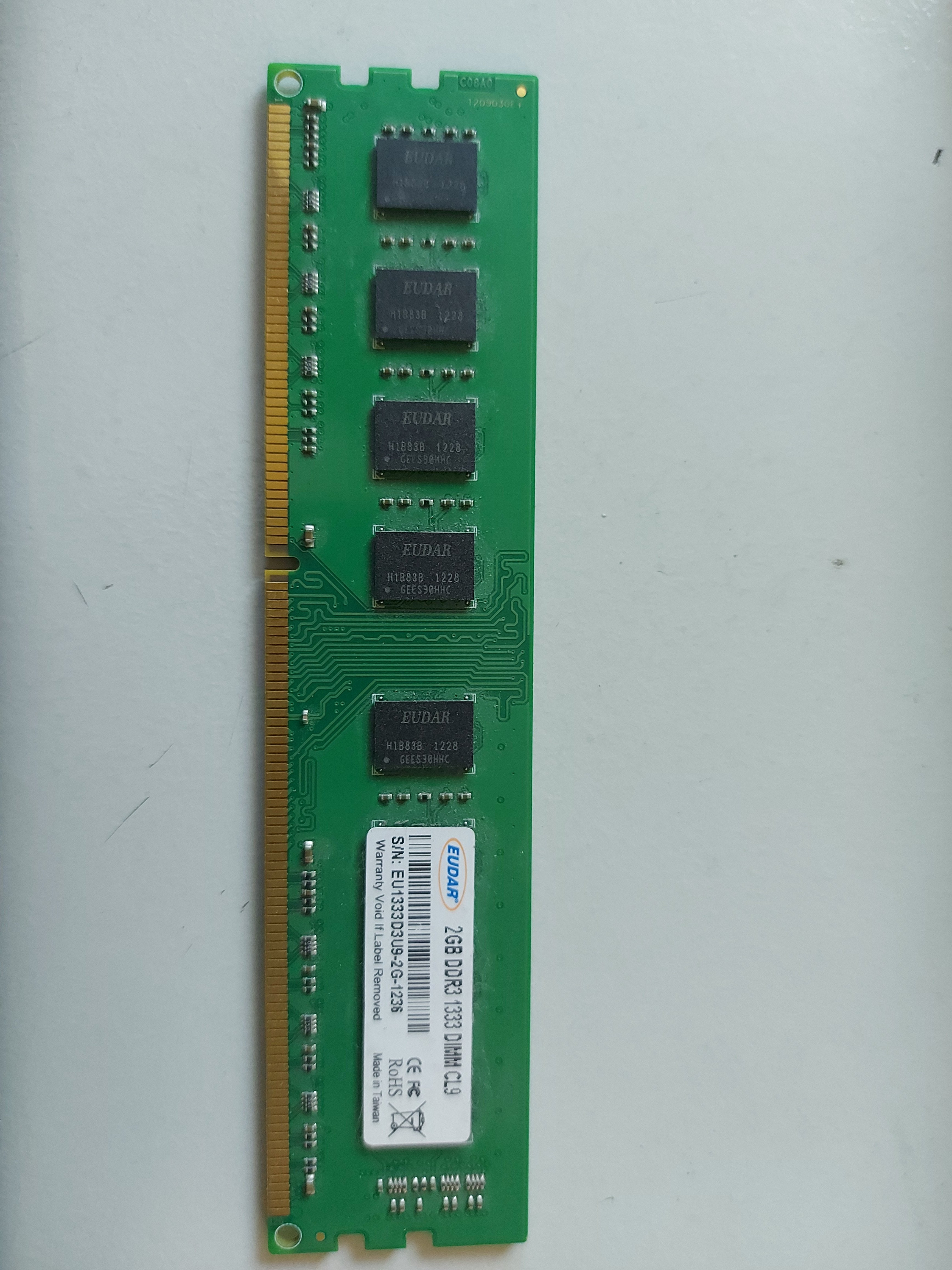 Eudar 2GB DDR3 CL9 1333mhz SDRAM DIMM Memory Module EU1333D3U9-2G-1236