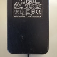 NETGEAR AC/DC ADAPTER PWR-002-008 240V IN 12V 1.2 A OUT ( AD-121200DK USED )