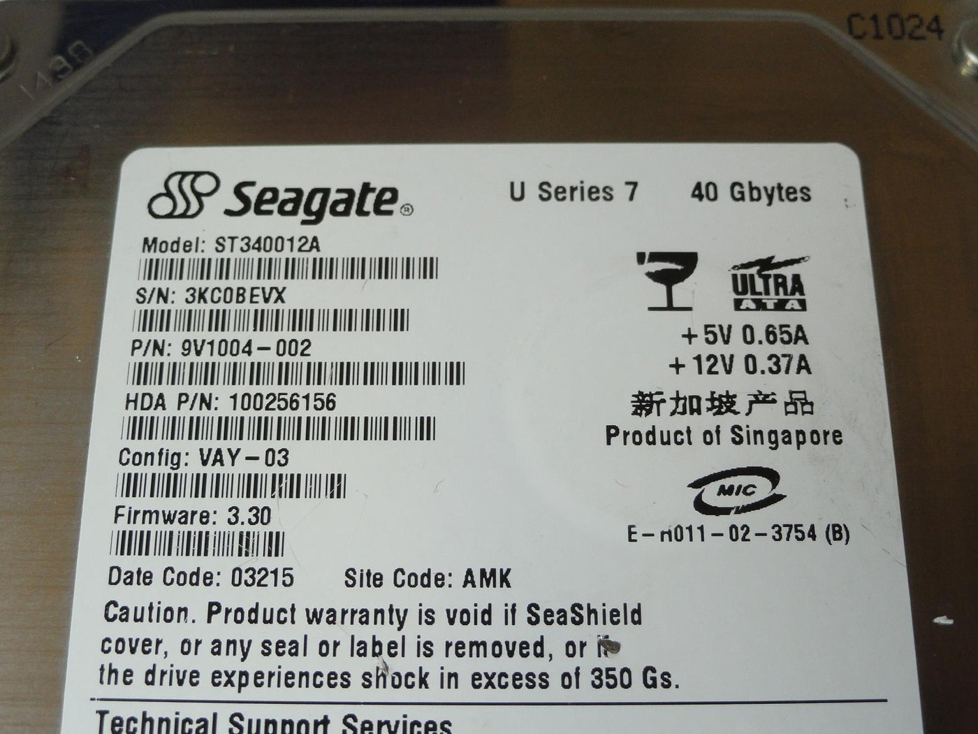 PR23424_9V1004-002_Seagate 40GB IDE 5400rpm 3.5in HDD - Image2