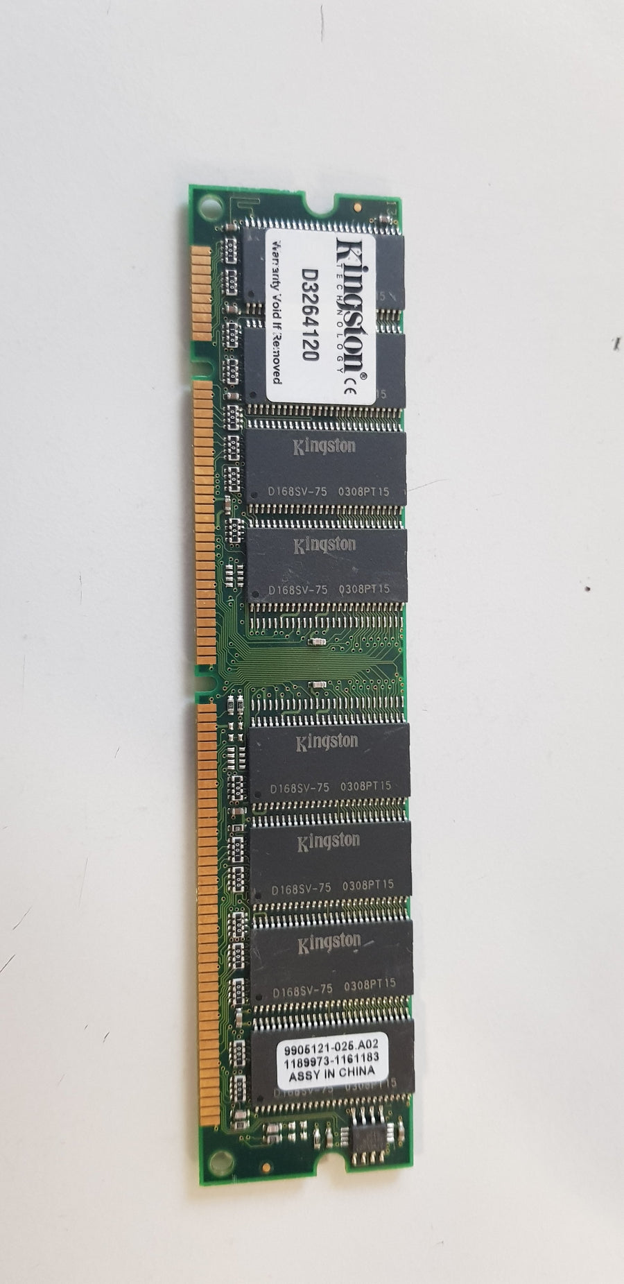 Kingston 256MB PC100 100MHz non-ECC Unbuffered 168-Pin DIMM Memory Module (D3264120  9905121-026)