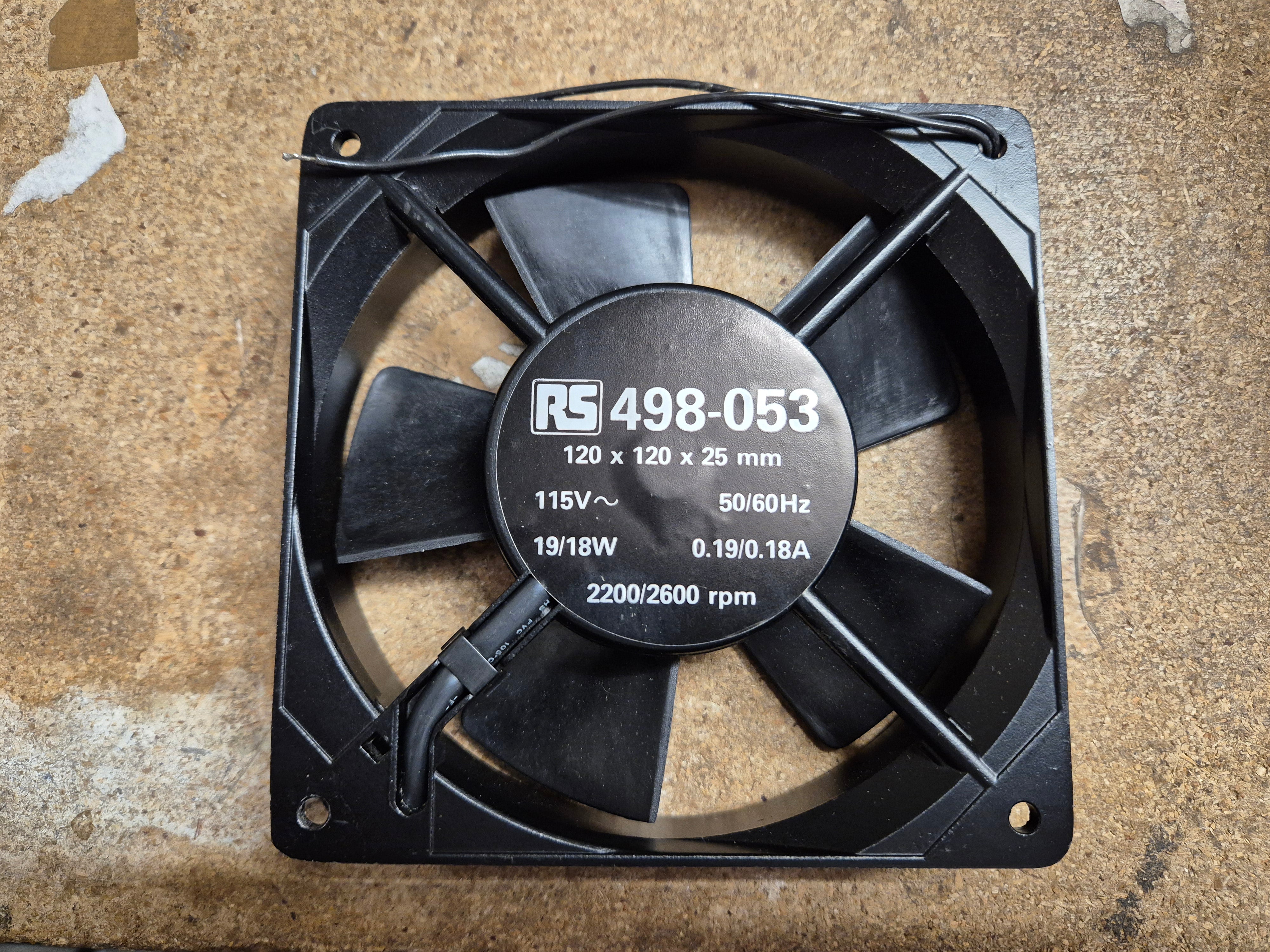 RS Components 115V 19/18W 0.19/0.18W 120mm Axial Cooling Fan ( 498-053 ) USED