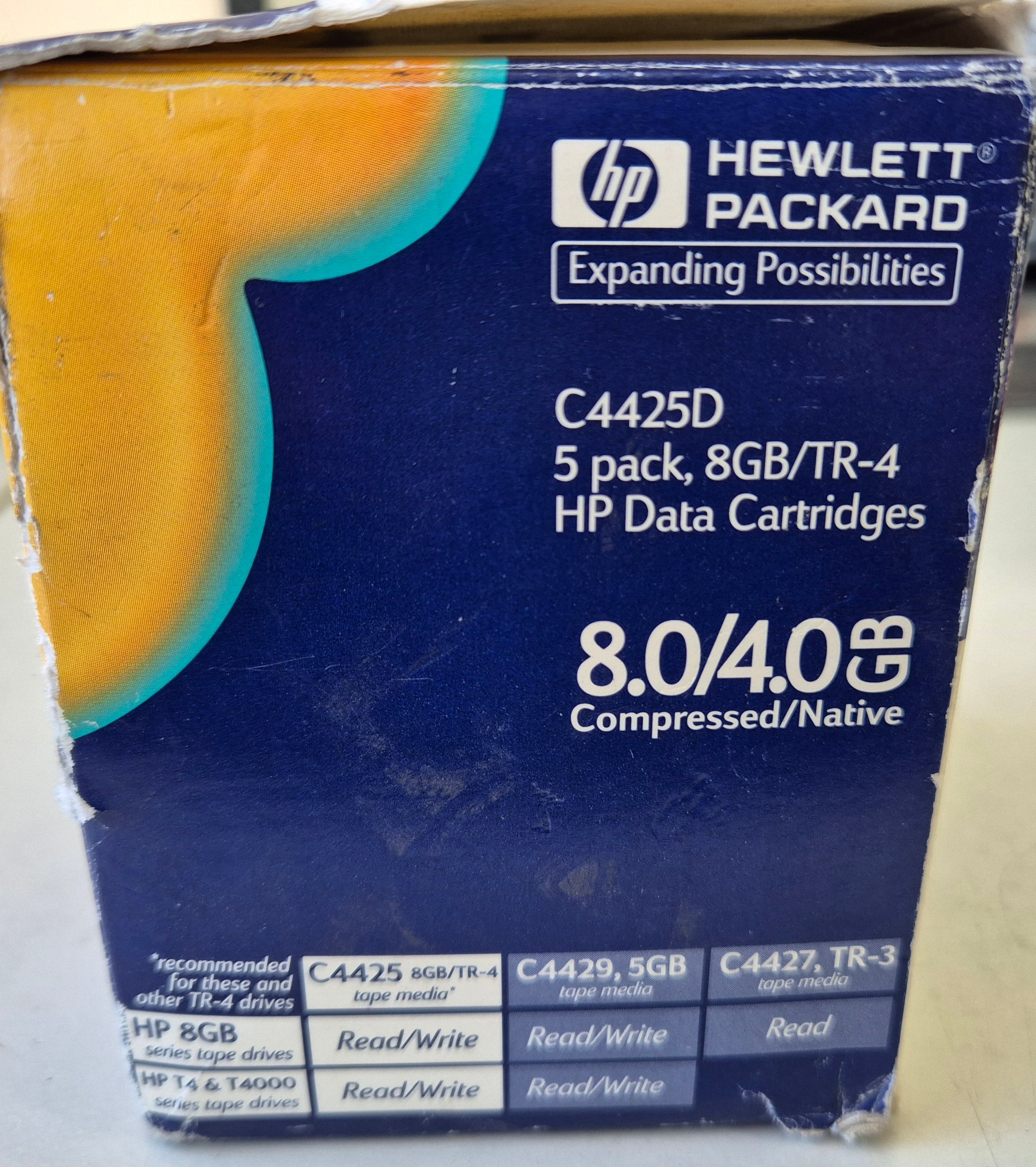 5x 8GB/TR-4 HP Data Cartridges ( C4425D ) NOB