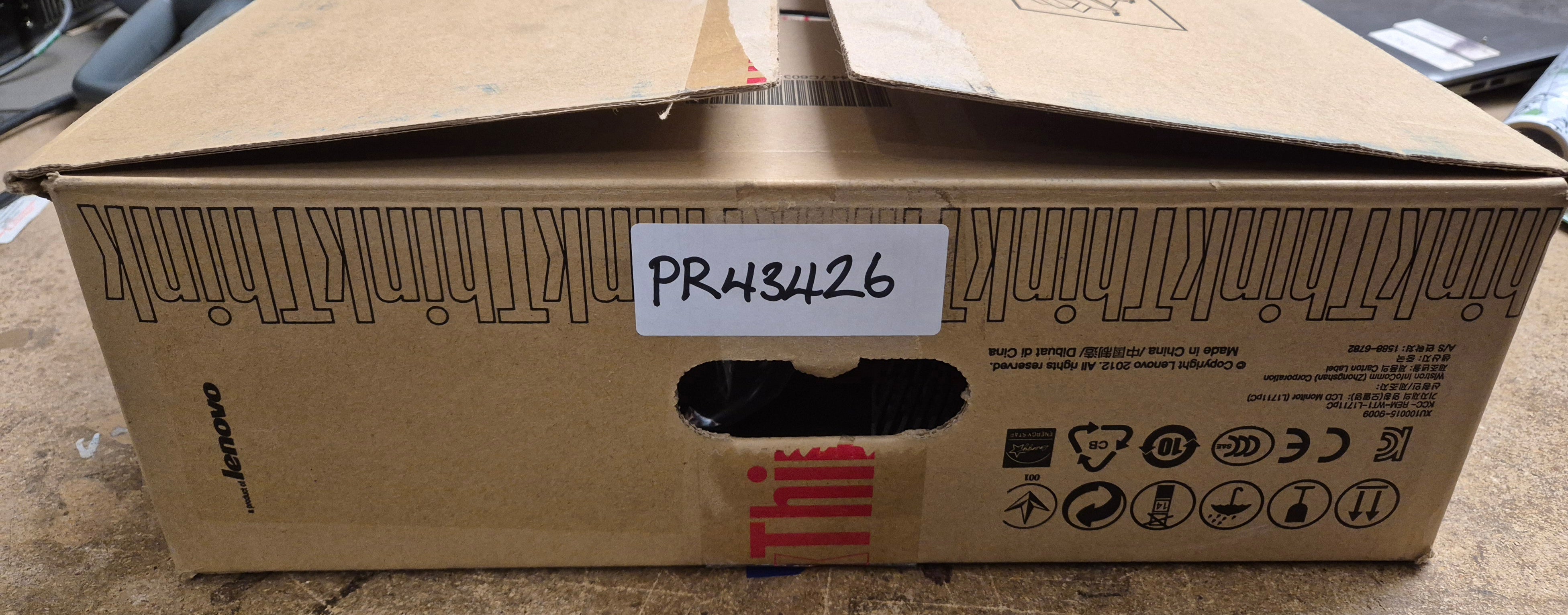 Lenovo ThinkVision LT1952pwD 19in TFT-LCD Monitor with LED ( 03X7911 2448-MB6 ) USED