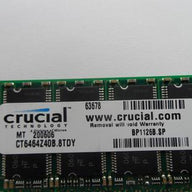  Micron Crucial 512MB PC3200 DDR-400MHz DIMM ( MT8VDDT6464AY-40BD1 CT646AZ40B ) REF