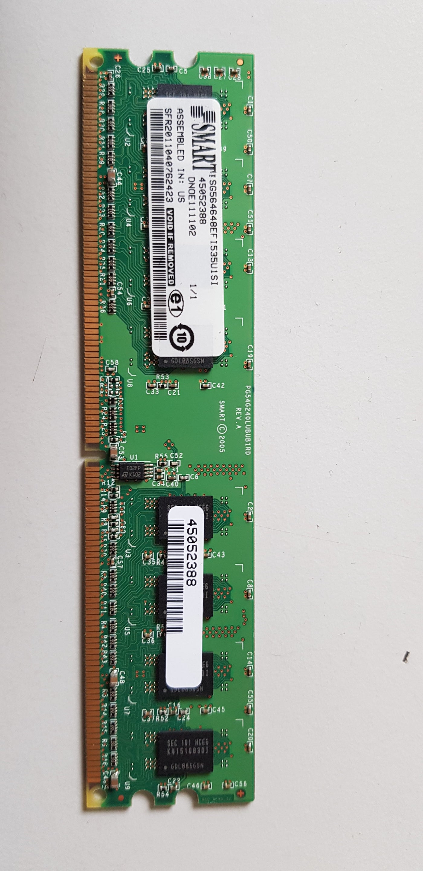 Smart 512MB PC5300 240Pin DDR2 DIMM Memory Module (SG564648EFI535U1S1)