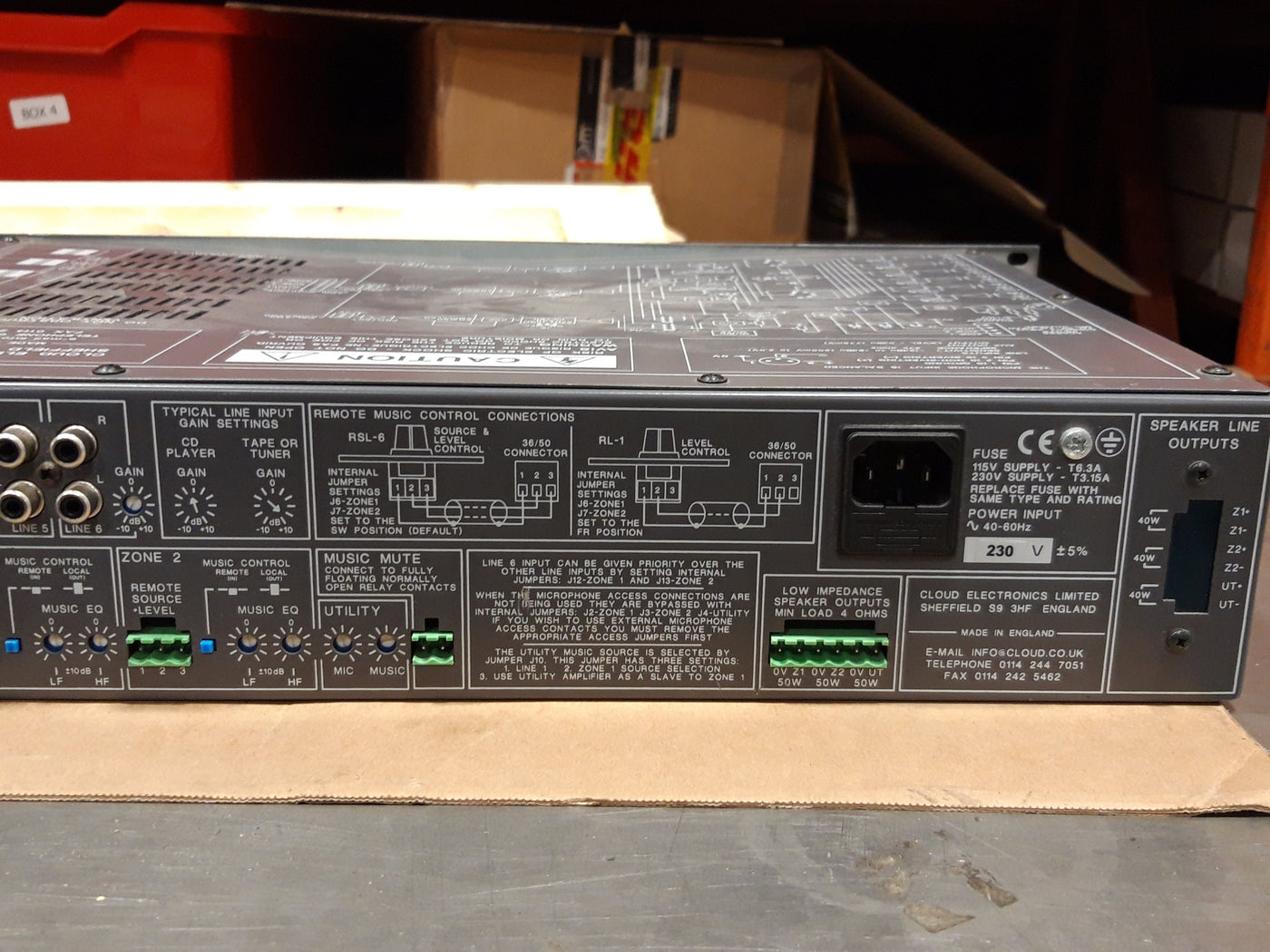 Cloud 36/50 two zone integrated mixer amplifiier (CXL-3120 Used) With PSU