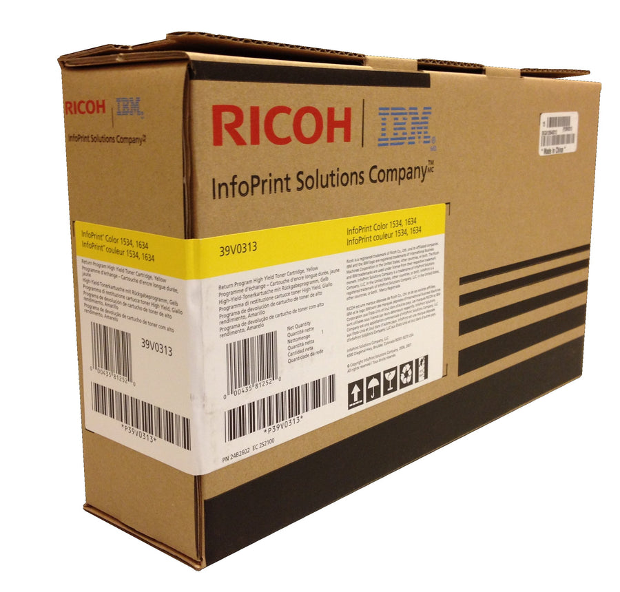 Ricoh InfoPrint High Yield yellow Toner cartridge - 5000 pages ( 39V0313 ) NEW OLD STOCK FINAL SALE