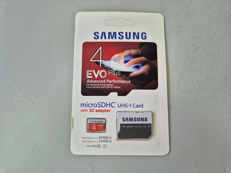 Samsung 4GB EVO Plus MicroSDHC UHS-I Card with SD Adapter ( MB-MP008D MB-MP008D/CN ) NEW