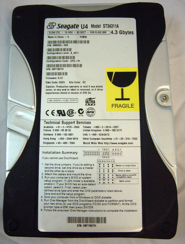 Seagate 4.3GB IDE 5400rpm 3.5in HDD ( 9M9002-304 ST34311A ) REF