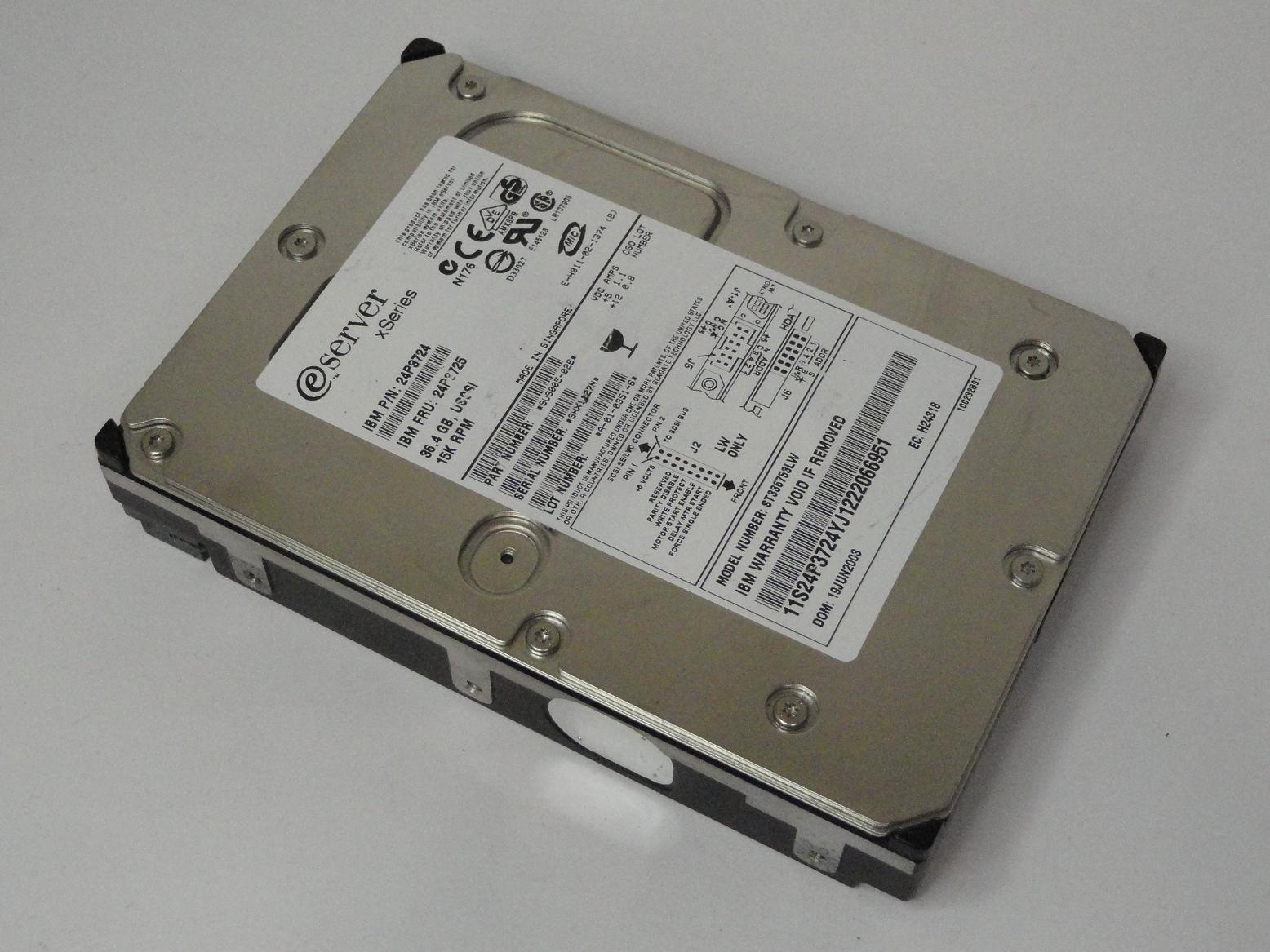 9U9005-026 - Seagate IBM 36.4GB SCSI 68 Pin 15Krpm 3.5in eServer xSeries HDD - Refurbished