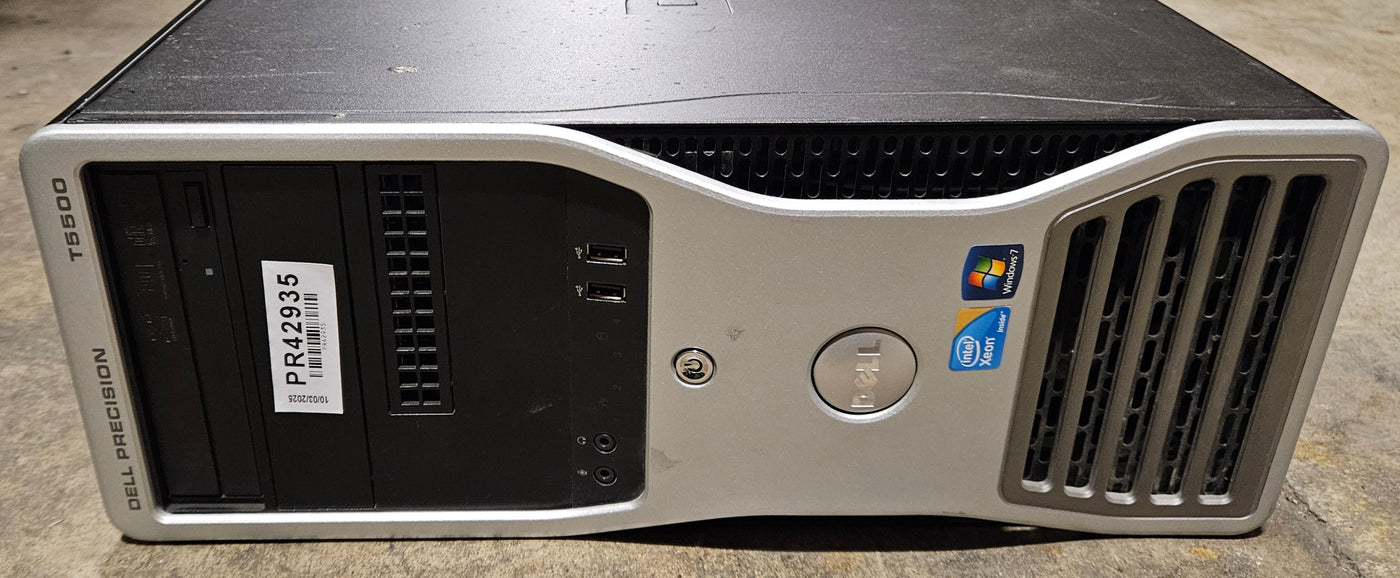 Dell Precision T5500 4GB RAM Xeon X5687 3.6GHz NO OS NO HDD DVI + Dual DP Port Nvidia Quadro Win7Pro COA present ( DCTA ) USED
