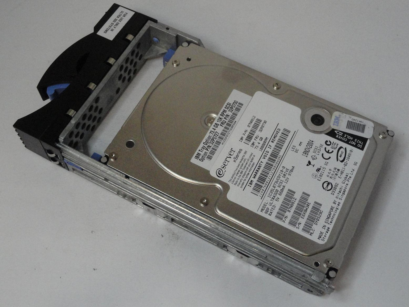 07N8812 - IBM 73.4GB SCSI 80 Pin 10Krpm 3.5in eServer xSeries HDD in Caddy - USED