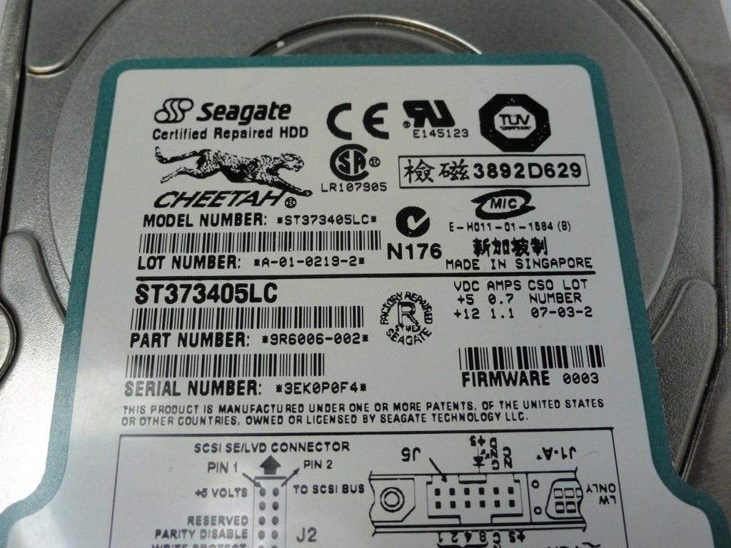 PR19765_9R6006-002_Seagate 73.4Gb SCSI 80 Pin 10Krpm 3.5in Repaired - Image2