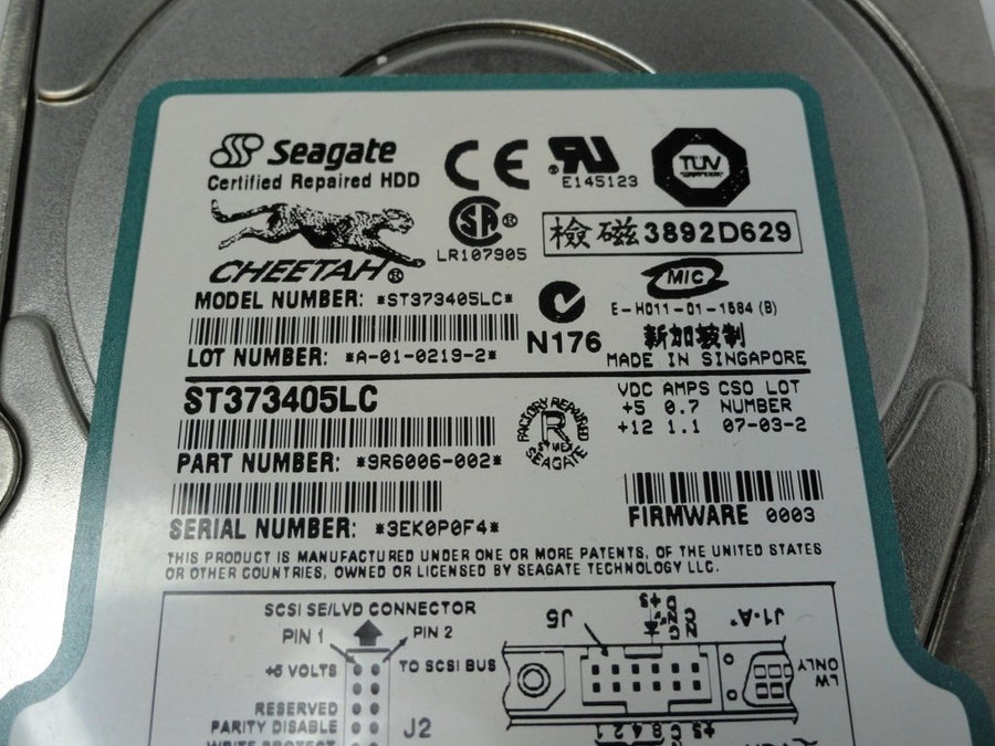 PR19765_9R6006-002_Seagate 73.4Gb SCSI 80 Pin 10Krpm 3.5in Repaired - Image2