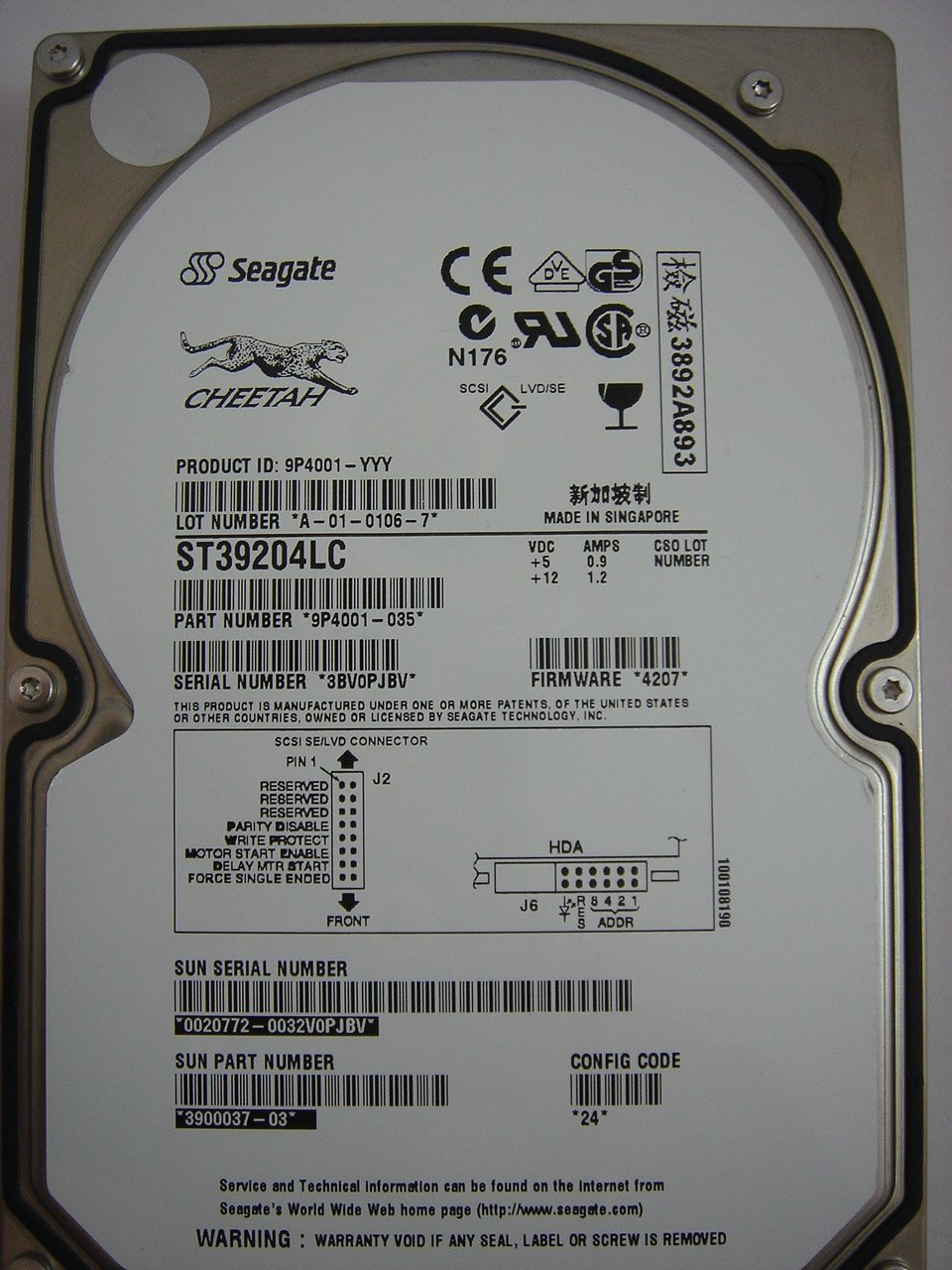 9P4001-035 - SUN Seagate 9Gb SCSI 80pin 3.5in HDD - Refurbished