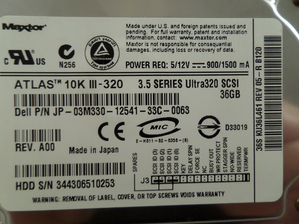 MC3964_KU36L461_Maxtor Dell 36GB SCSI 68pin 10Krpm 3.5in HDD - Image3