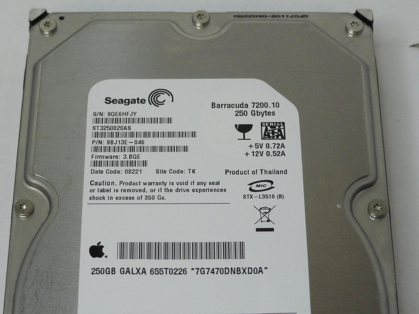 PR25109_9BJ13E-046_Seagate Apple 250GB SATA 7200rpm 3.5in HDD - Image3