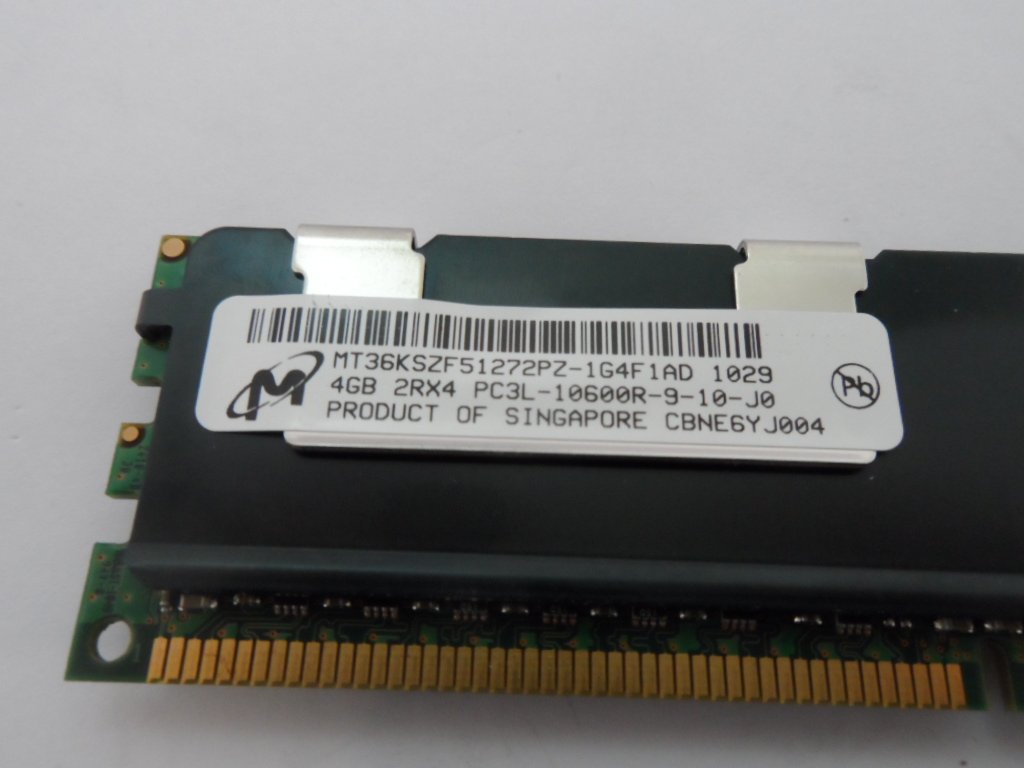 Micron 4GB DDR3-1333MHz PC3-10600 CL9 ECC Reg DIMM ( MT36KSZF51272PZ-1G4F1AD ) REF