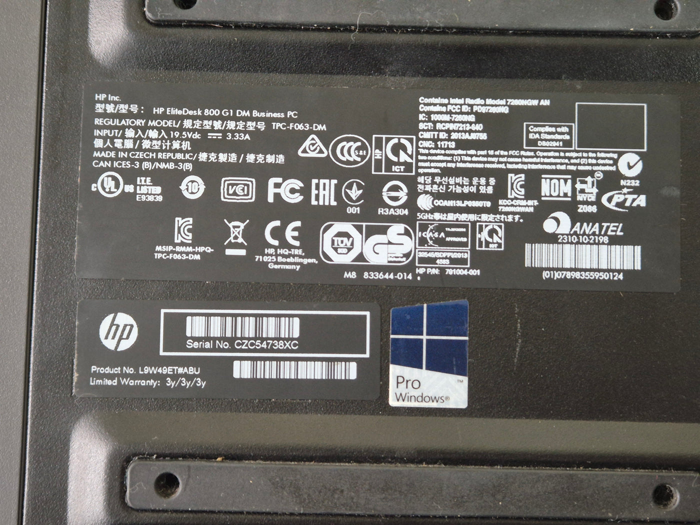 HP EliteDesk 800 G1 Desktop Mini 120GB SSD 4GB RAM i3-4160T 3.1GHz Linux Mint w/ adapter ( L9W49ET#ABU ) USED