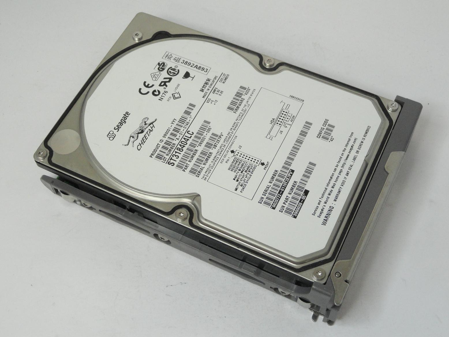 9N9001-095 - Seagate Sun 18.4GB SCSI 80 Pin 3.5in Cheetah HDD in Caddy - Refurbished