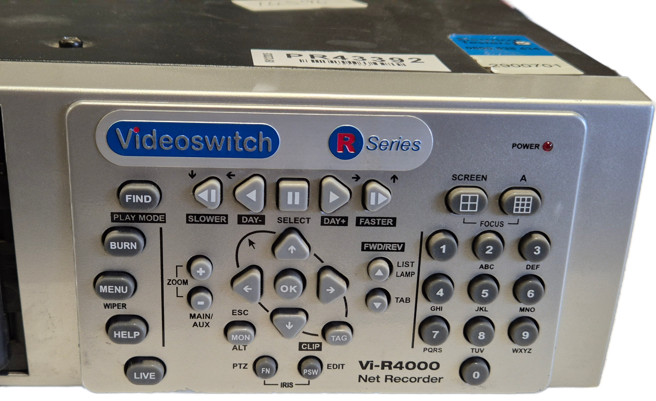 VideoSwitch Vi-R4000 16 Camera 1TB Net Recorder CCTV DVR - Missing key to drive caddy - password reset ( Vi-R4005T1 ) USED