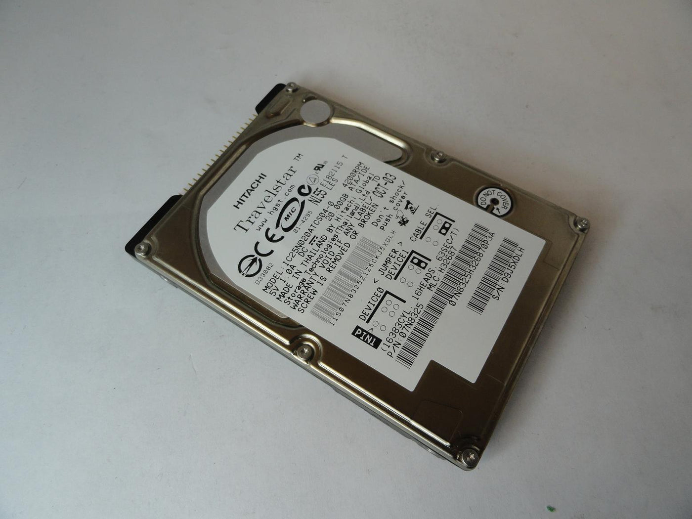 07N8325 - Hitachi 20GB IDE 4200rpm 2.5in HDD - Refurbished