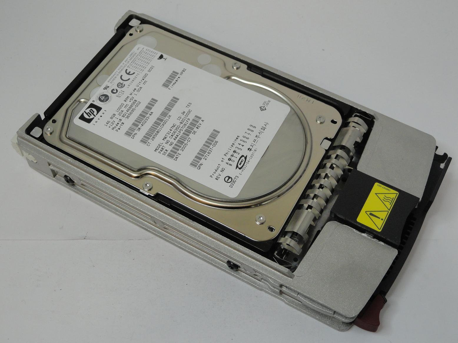 CA06350-B20100DC - Fujitsu HP 146.8GB SCSI 80 Pin 10Krpm 3.5in HDD in Caddy - USED