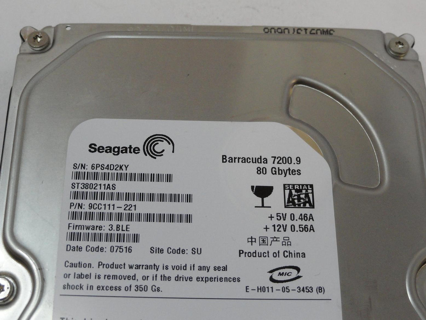 PR05554_9CC111-221_Seagate 80GB SATA 7200rpm 3.5in HDD - Image3
