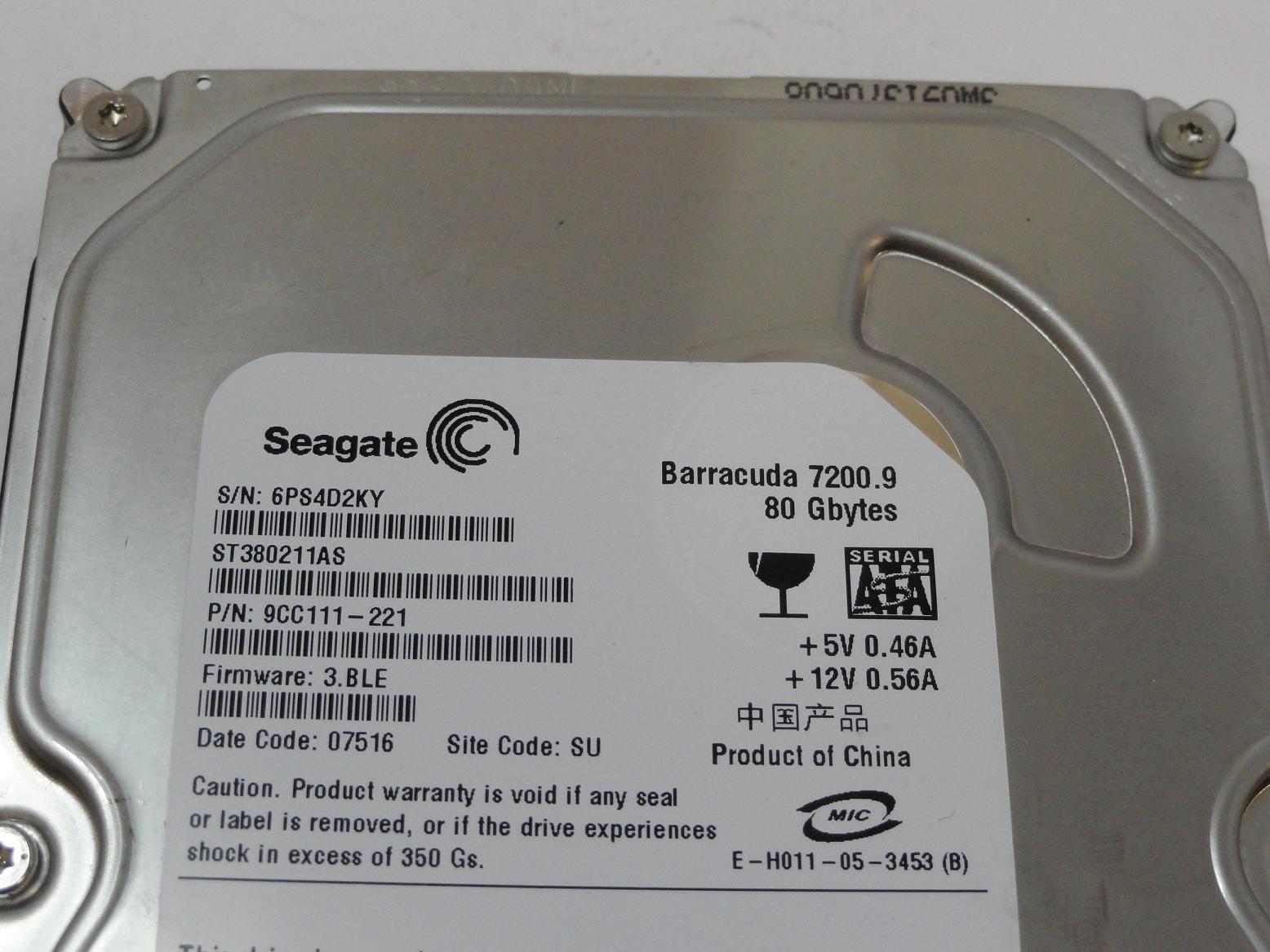 PR05554_9CC111-221_Seagate 80GB SATA 7200rpm 3.5in HDD - Image3
