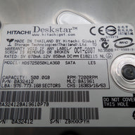 Hitachi 500GB SATA 7200rpm 3.5in HDD ( 0A32412 HDS725050KLA360 ) REF