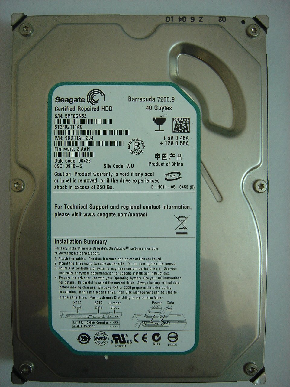 MC5552_9B011A-303_Seagate 40GB SATA 7200rpm - Image2