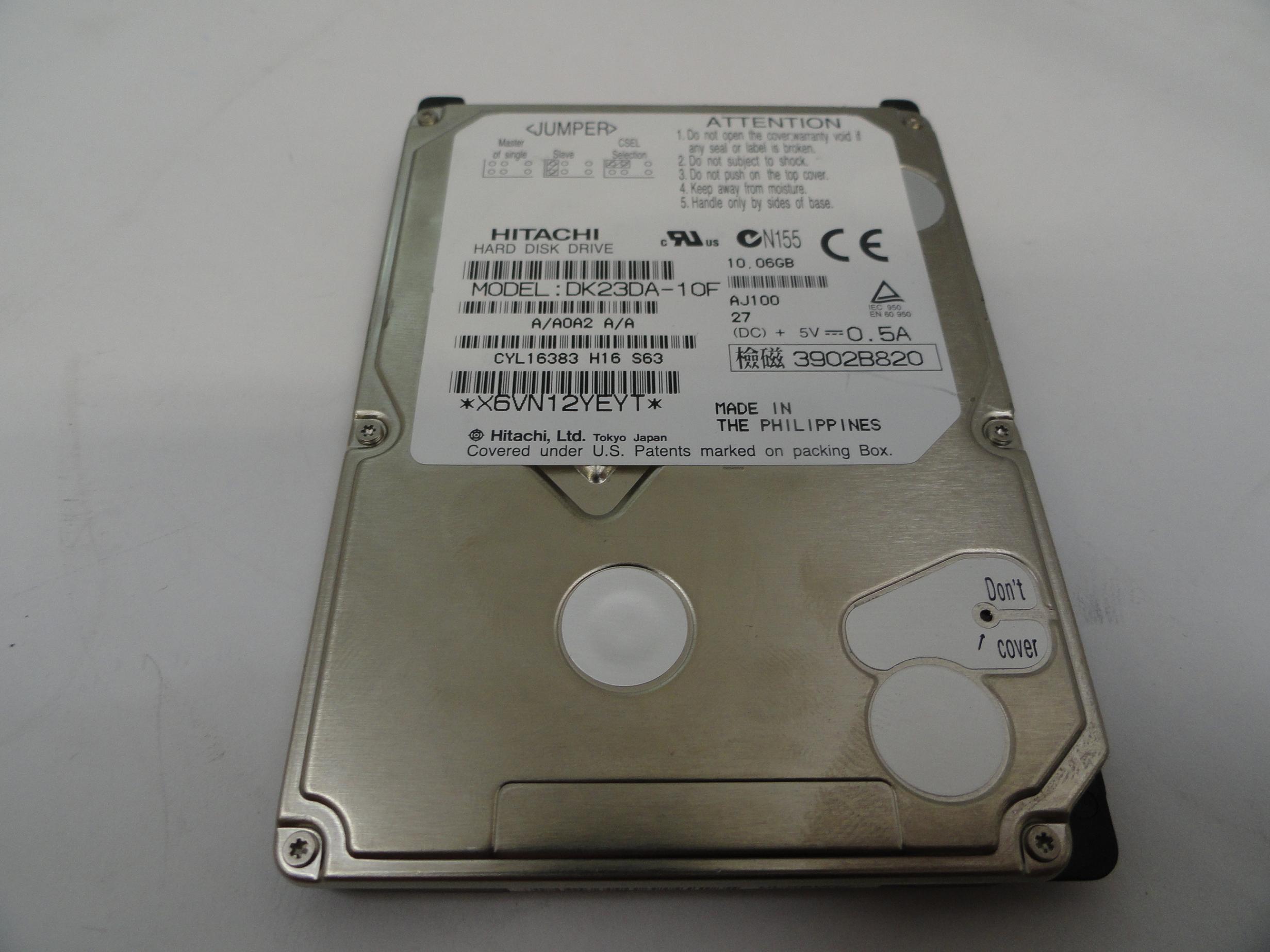 PR17341_DK23DA-10F_Hitach 10Gb IDE 400rpm 2.5 Laptop HDD - Image3